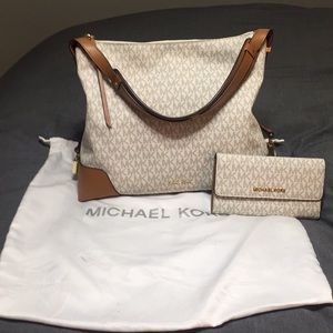 Michael Kors Crosby Bag and Jet Set Trifold Wallet